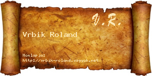 Vrbik Roland névjegykártya