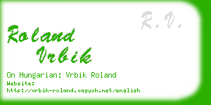 roland vrbik business card